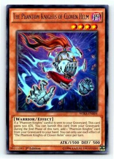 YU-GI-OH CARD RARE WIRA-EN004 1ST EDITION THE PHANTOM KNIGHTS OF CLOVEN HELM