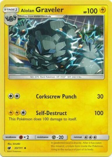 Pokémon TCG 2x Alolan Geodude #32//111 /& Graveler #33//111 Crimson Invasion Mint
